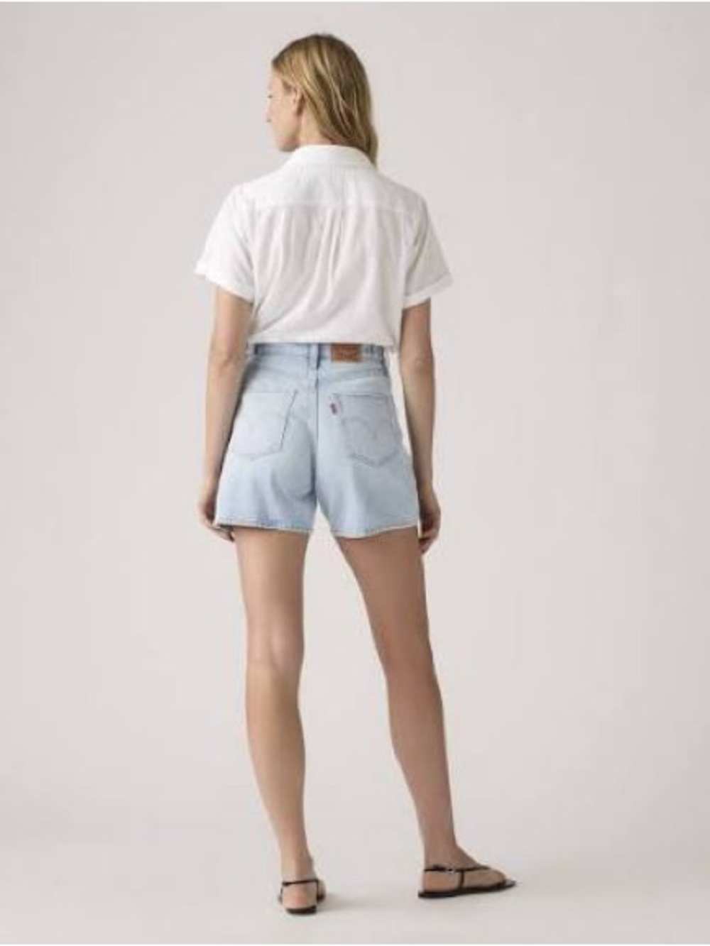 Levi's High Waist Women's CINCH Denim Shorts - Light Blue to Dark Blue Washes - Picture 8 of 10
